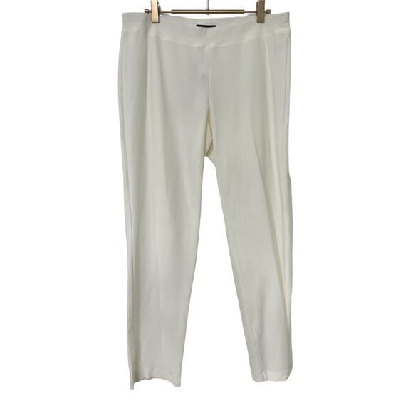 Eileen Fisher Crepe Slim Ankle Pants Size M White Minimalist Capsule Coastal NEW - Picture 1 of 6